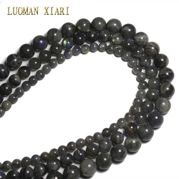 100% Natural AAA Quality Round Black Labradorit Stone Beads Loose For Jewelry Making DIY Bracelet Necklace 6/8/10mm Strand 15''