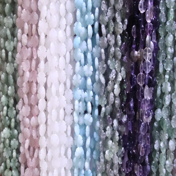 32Beads/Strand/Lot Natural Stone Beads For Jewelry Making DIY Accessories Blue/Green/Pink/Purple/White