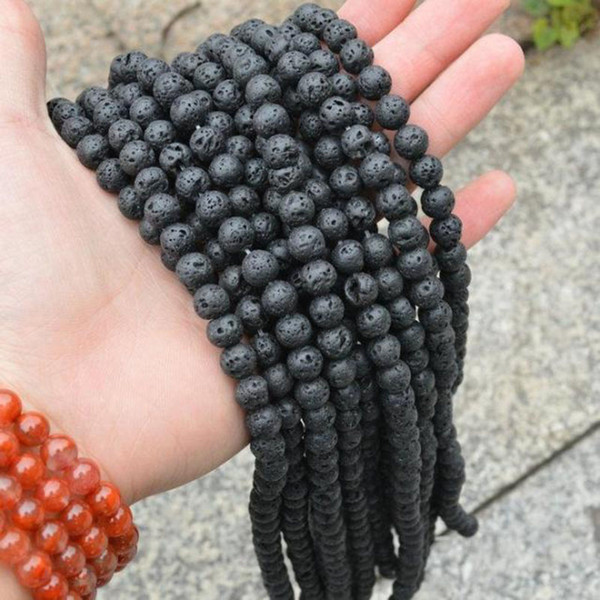 Volcanic Rock Beads Natural Stone Scattered Beads Black Loose Beads 2018 Fashion DIY Bracelet Jewelry Accessories Wholesale Free Shipping