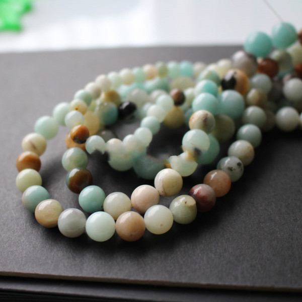 8mm Natural Amazonite stone beads Forest Loose beads 1 string about 40cm wholesale 4mm 6mm 8mm 10mm