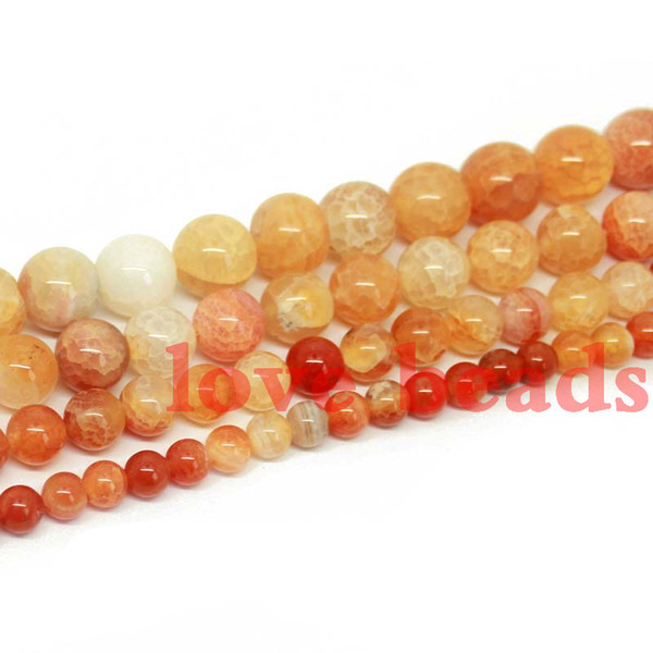 Wholesale Fashion Natural Red Ice Agate Round Loose beads 6.8.10.12.14mm Strand 15