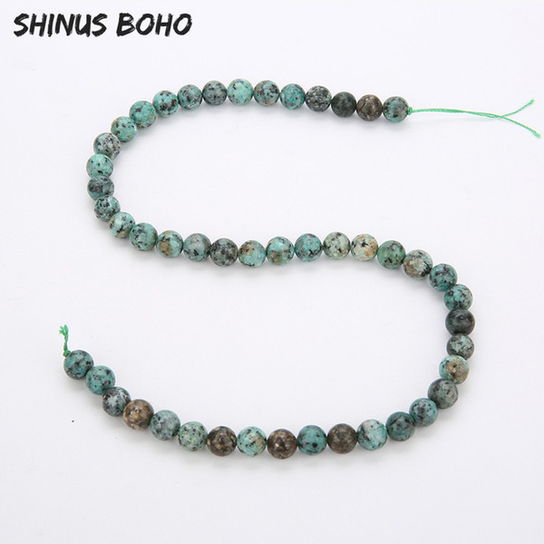 SHINUSBOHO 4/6/8/10/12mm Natural Dull Polish Matte African Green Turquoises Howlite Stone Beads for Jewelry Making