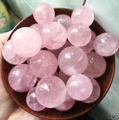 25PC BEST NATURAL rose quartz crystal sphere+stand 37-40mm Stone