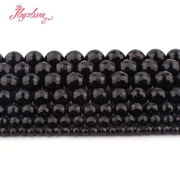 6,8,10,12mm Faceted Round Black Tourmaline Beads Natural Stone Beads For DIY Necklace Bracelats Jewelry Making 15