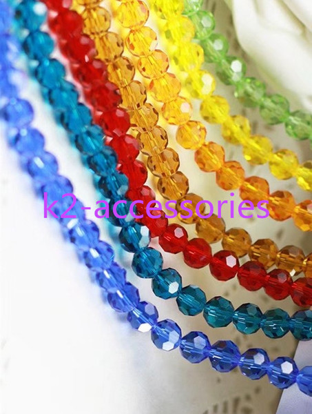 Bright Round ball faceted crystal beads glass jewelry DIY Jewelry Making for bracelet