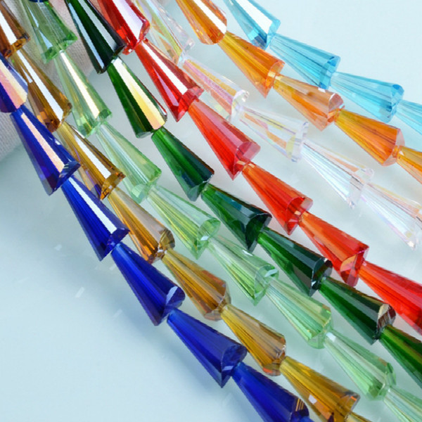 3x6MM/4x8MM Artificial Glass Crystal Pagoda Shaped Bead Diy Jewelry Accessories Loose Beads Amber/Blue/Green/Orange/Red