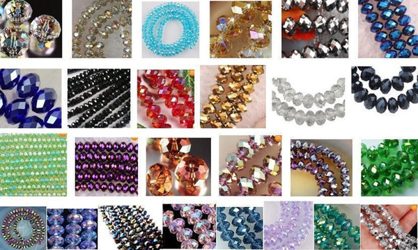 Wholesale New 1000pcs 4x6mm Crystal Faceted Loose Beads Multicolor colors