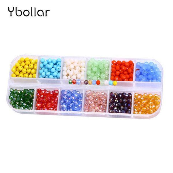 1 box Crystal Beads Assorted Color 720pcs(approx) 4mm Small Faceted Loose Beads for DIY Craft Necklace/Bracelet Jewelry Making