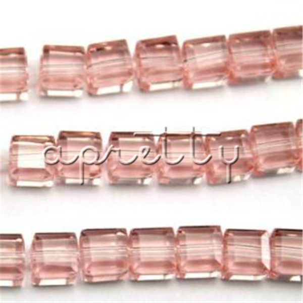 Light Pink Color Beads 6mm 100 pcs/ string Chinese High Quality Charm Crystal Glass Loose Beads Spacer Beads For DIY Making Jewelry Design