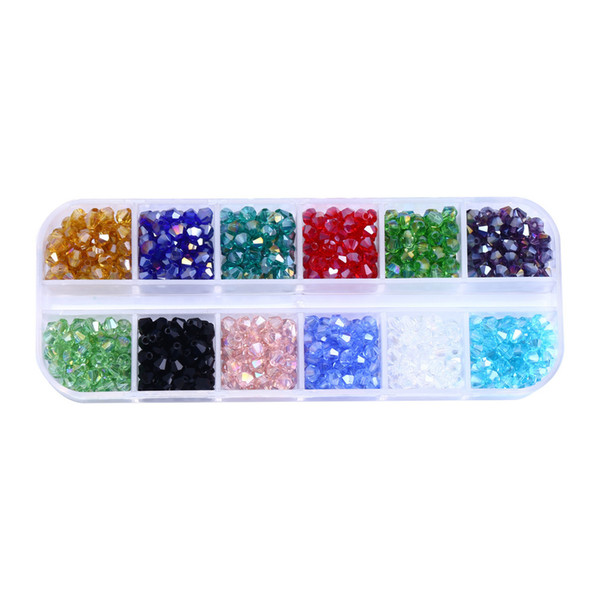 artificial crystal loop beads DIY base fittings necklace Parts 12 Color 4mm Octagonal Pearl crystal Bead Case Dress 720pc Wholesale