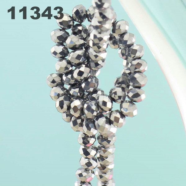 4MM Crystal Bracelet tip bead loose beads fashion handbags whole string bracelet DIY manual can Metallic Silver 11343