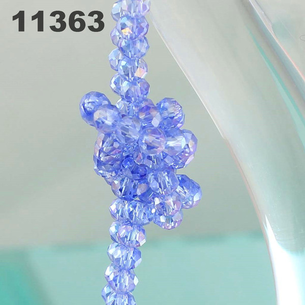 4MM Crystal Bracelet tip bead loose beads fashion handbags whole string bracelet DIY manual can Metallic light blue 11363