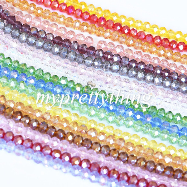 130 pcs/lot 4mm AB Painted Colorful Artificial Crystal Flat Beads for DIY Decoration , Accessories Bracelets, Necklaces, Handicrafts