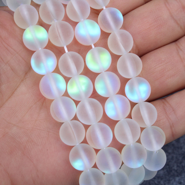 1 Strand Matte White Synthetic Stone Loose Beads for Jewelry Making Women Necklace Bracelet DIY Beads 6mm - 12mm Pick Size