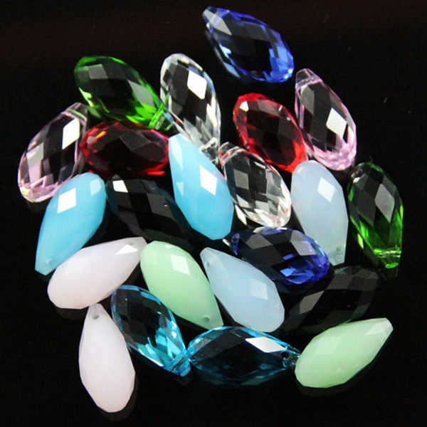 100pcs/lot colors mix TEAR DROP PENDANT crystal beads Fit Charms Bracelet Chain DIY JEWELRY MAKING 20mm