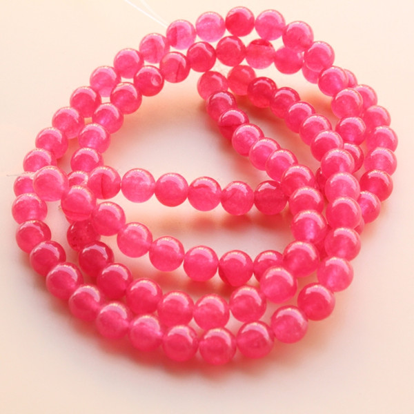 5 Strands Women Jewelry Making Gemstones Pink Round Natural Stone Loose Beads for Bracelet Necklace DIY Gift