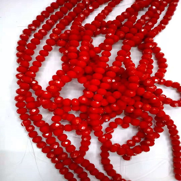 145Beads/4mm 98Beads/6mm 70Beads/8mm Red Ronedelle Faceted Ceramic Glass Crystal Beads for DIY Jewelry Making