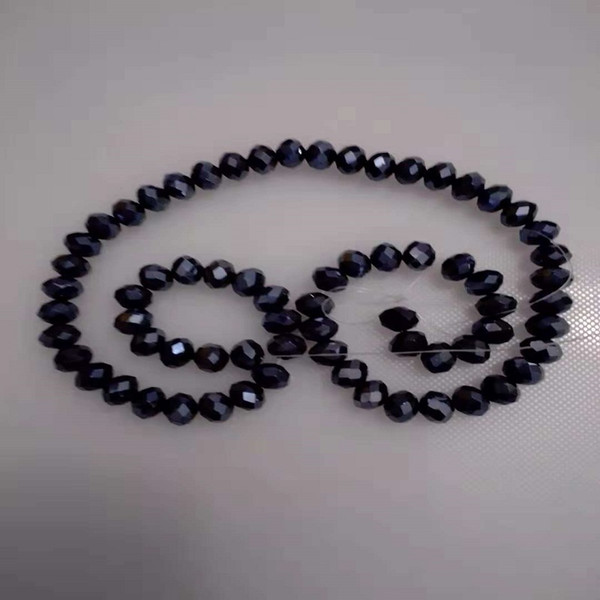 70Beads/Strand 8MM Black Glass Crystal Beads For DIY Jewelry Making Fashion Bracelet Necklace Bead Jewelery Accessory