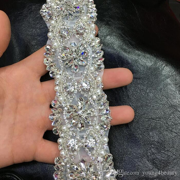 free shipping 86cm/lot 5 cm wide glass crystal rhinestone chain trims hotfix stone applique for bridal wedding dress decoration.