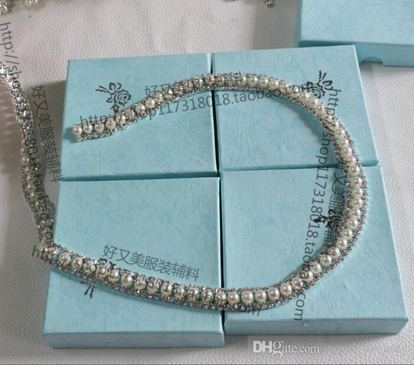 free shipping 50cm/pack fashion high-quality pearl trims 1.2cm clear crystal rhinestone close chain costume garment decoration.