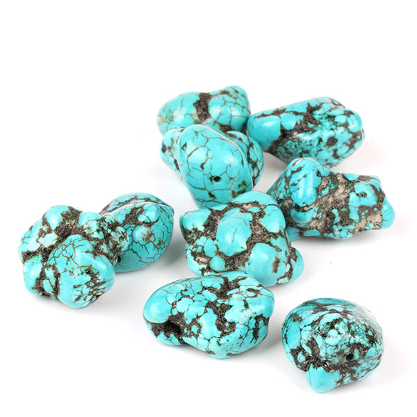 20pcs 20-25mm Irregular Natural Stone Gravel Beads Turquoise Beads for Necklace Bracelet Craft Making Findings Freeform Howlite Loose Bead