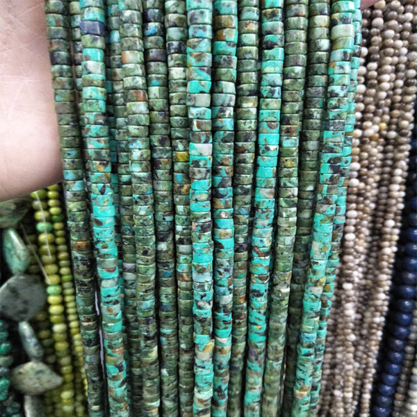 2x4mm 3x5mm 3x6mm Pick Size Natural African Turquoise Stone Beads DIY Loose Spacer Beads For Jewelry Making Good Quality