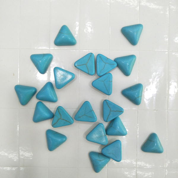 6/8/10/12/14/16mm Triangle Shape Natural Blue White Turquoise Cabochon Beads Loose Howlite Stone Beads For Jewelry Rings Making