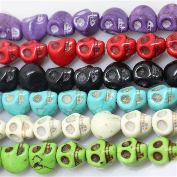 Skull Bead DIY Turquoise 8*10mm Skull Skeleton GEM Stone Loose Beads for Jewelry Making Finding Fashion Accessories DHL Free