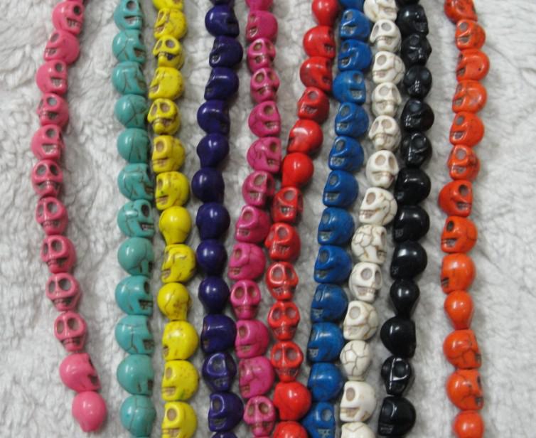 600pcs 10 mm skull turquoise loose beads DIY Bracelet necklace 10 colors