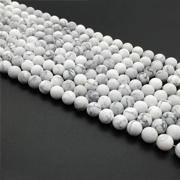 8mm 10mm Matte White Howlite Turquoise Beads, Wholesale Gemstone Beads,15.5inch,Full Strand ,Hole 1mm