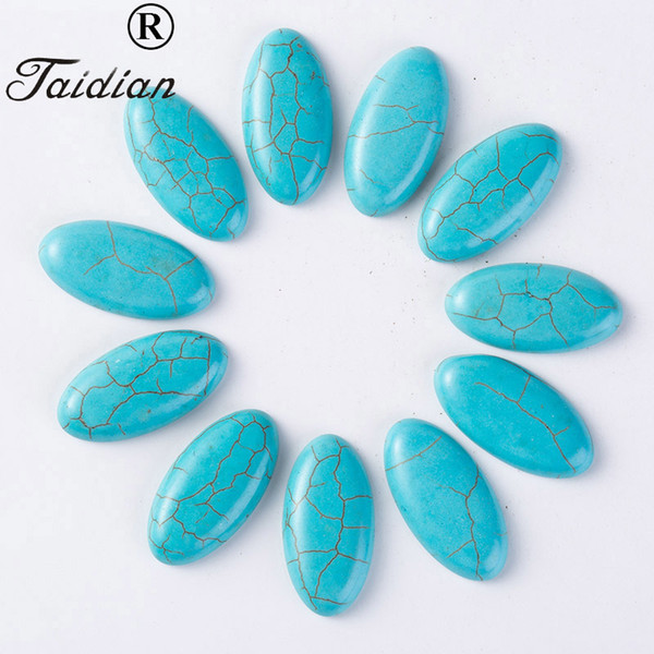 Bohemian Style Nativebeading Natural Stone Howlite T-urquoise Cabochon Without Hole 28*15mm 20pcs/lot