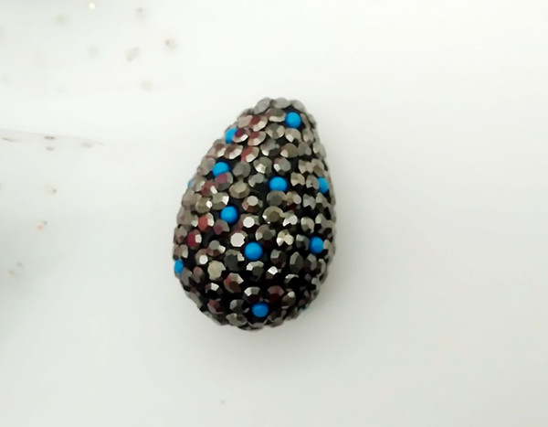 10 PCS DIY fashion rhinestone beads, covered with turquoise jewelry connector, can produce all kinds of exquisite jewelry accessories