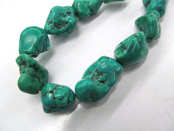 bulk 8-35mm 5strands Turquoise gemstone nugget freeform blue green jewelery bead