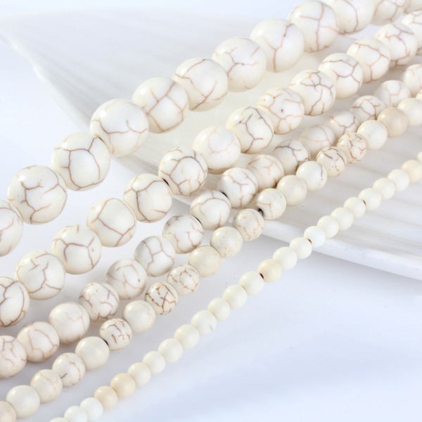 White turquoise beads wholesale DIY bracelets handmade jewelry accessories 4-12mm round beads