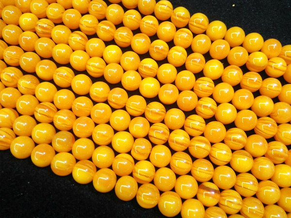 A large number of wholesale Natural Semi-precious stones Yellow Loose Beads 10 MM beads DIY beaded accessories