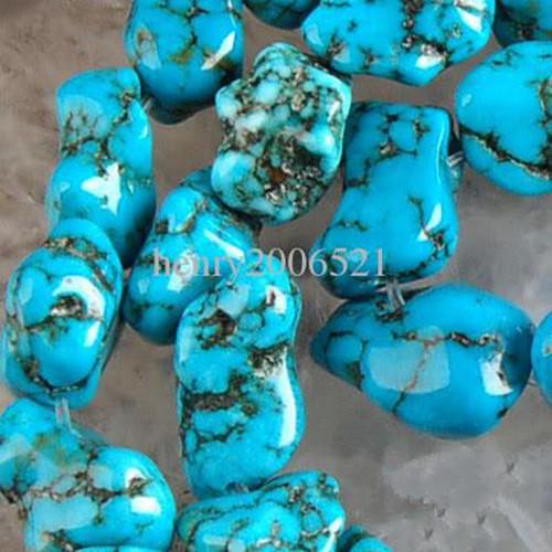 15-20mm Bule Turquoise Nugget Loose Beads 15 inch