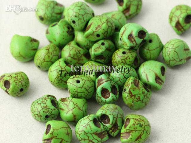 Turquoise Skull Beads Wholesale 60pcs 14x18mm For DIY 10 Colors Free Shipping