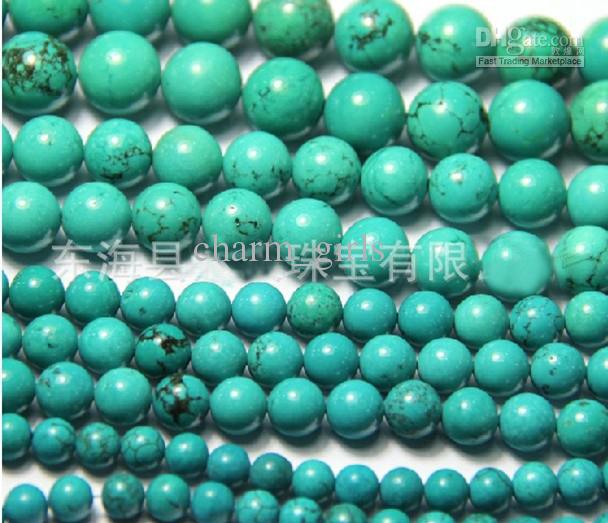 4mm 6mm 8mm 10mm 12mm 14mm 16mm Natural stone loose beads turquoise beads DIY Bracelet necklace 100pcs