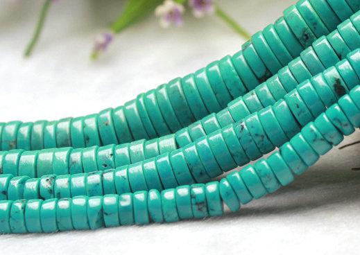 ONE STRAND TURQUOISE SPACER Beads COIN Loose Beads Semi Precious Stone For Jewelry Making Diy