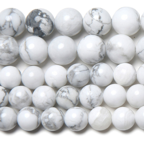 8mm Natural Stone White Howlite Turquoises Round Loose Beads 15