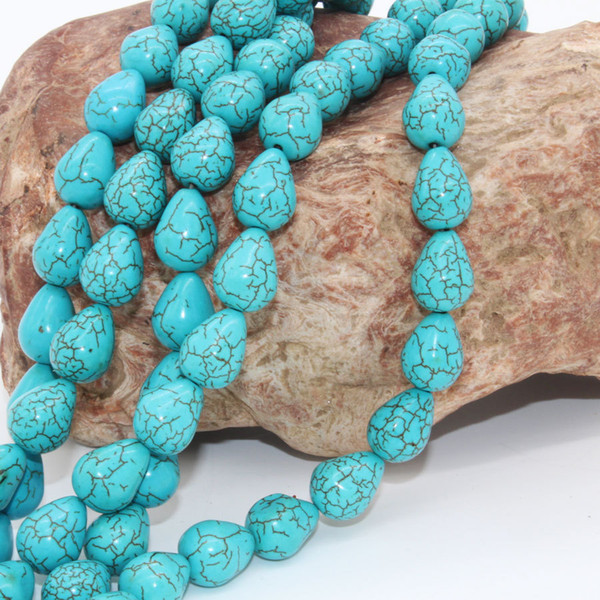 10strands(10x27pcs) Howlite Turquoise TEARDROP Loose Stone Beads jewery making for bracelet necklace