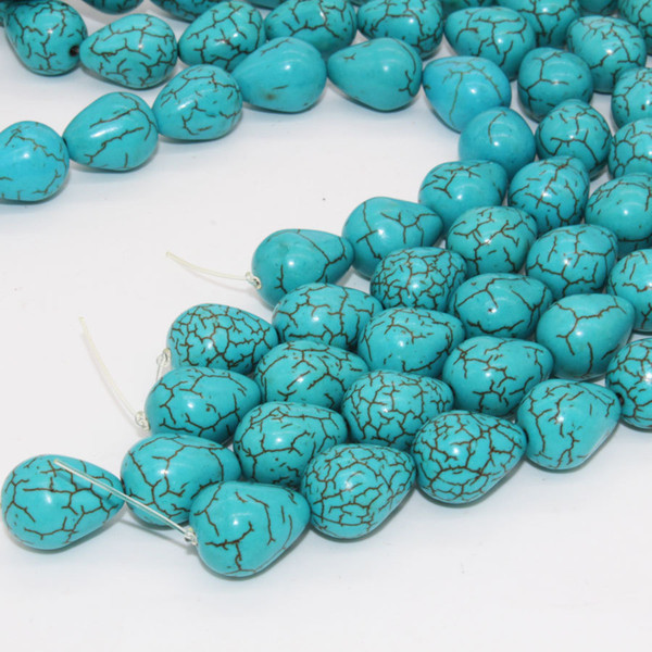 Turquoise Teardrop Bead Stone Charm for Bracelets Stone Beads 12x16mm DIY Jewelry Making