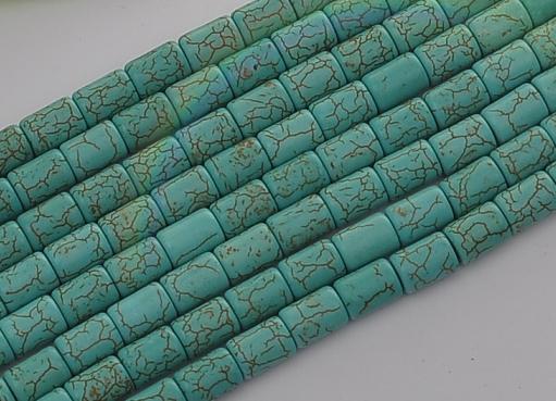 Wholesale - 150pcs 8x12 mm Turquoise beads / barrel beads