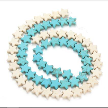 Approx.24pcs/pack 1.5cm*1.5cm Loose Spacer Star Seed Beads Blue White Created Beads Jewelry Making Stones DIY F1276