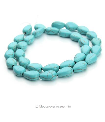 Approx.32pcs/pack 0.8cm*1.2cm Flat Water Drop Blue White Seed Beads Created Beads Loose Stone F1283