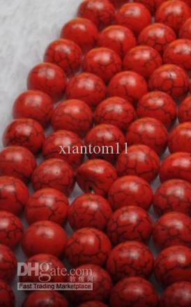 Wholesale ~ 100 pcs 10 mm Red turquoise loose beads semi-finished beads DIY beaded materials / jewel