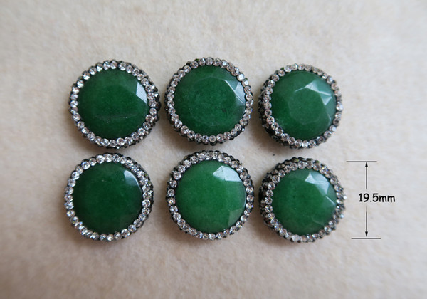 10Pcs Natural emerald crystal stone Bead Pave Rhinestone Connector Spacer Bead For DIY Making Bracelet necklace Jewelry BD35