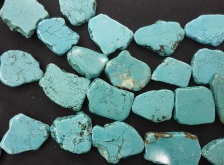 Free Shipping Turquoise Stone Slice Loose Bead 20x35mm 16inch 10-16 beads Gift