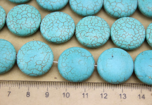 Approx 18pcs/pack Dia 2cm Blue Round Crack Created Stone Jewelry Making Created Beads Necklace DIY Natural Stones Beading F1193