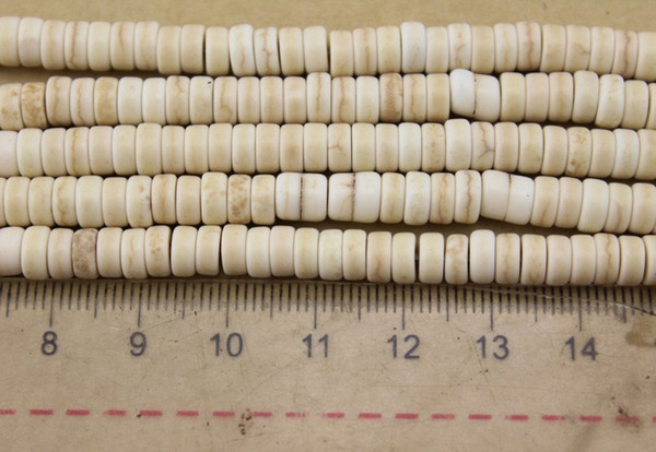 120pcs/pack 0.6cm*0.3cm Geometrical Column White Created Natural Beads Loose Stones Beading Bracelet DIY Finds F1190